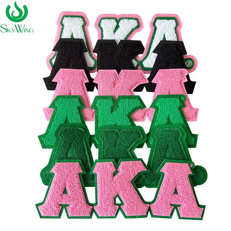 11'' Chenille AKA Greek Letter Sets Alpha Kappa Alpha Iron on Sorority Patches