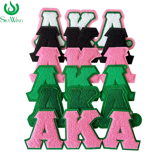 11'' Chenille AKA Greek Letter Sets Alpha Kappa Alpha Iron on Sorority Patches