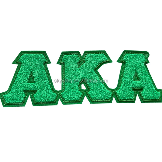 11'' Chenille AKA Greek Letter Sets Alpha Kappa Alpha Iron on Sorority Patches