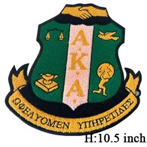Chenille Shield Patch Set Alpha Kappa Alpha Sorority Iron on Patch