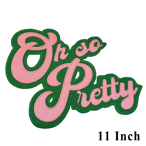 Oh So Pretty Twill Stitch Pink and Green Alpha Kappa Alpha Sorority Patch