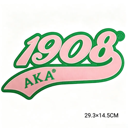 Oh So Pretty Twill Stitch Pink and Green Alpha Kappa Alpha Sorority Patch