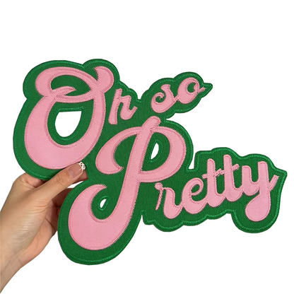 Oh So Pretty Twill Stitch Pink and Green Alpha Kappa Alpha Sorority Patch