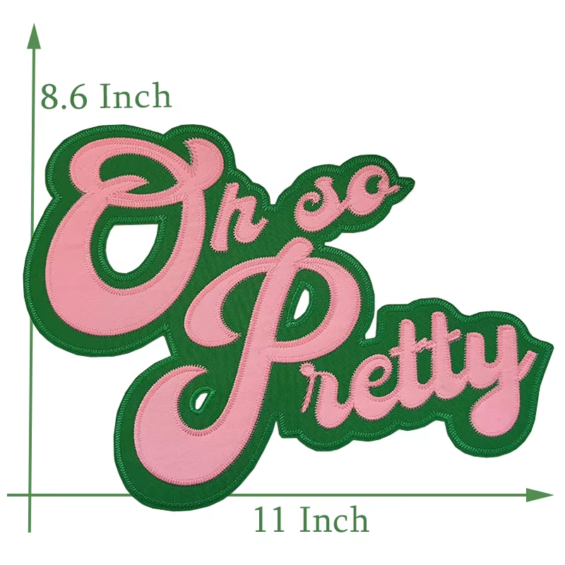 Oh So Pretty Twill Stitch Pink and Green Alpha Kappa Alpha Sorority Patch