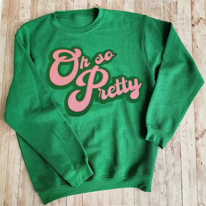 Oh So Pretty Twill Stitch Pink and Green Alpha Kappa Alpha Sorority Patch