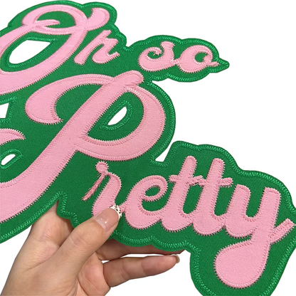 Oh So Pretty Twill Stitch Pink and Green Alpha Kappa Alpha Sorority Patch