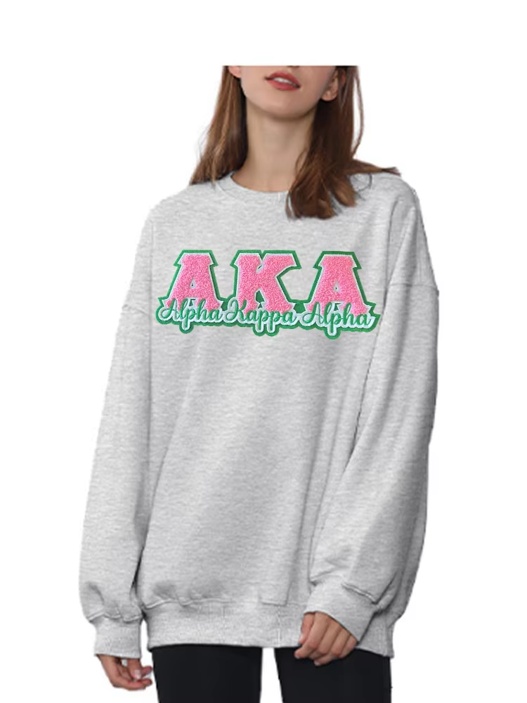 Alpha Kappa Alpha Sorority Embroidered Iron On Patch for Pretty Girl's Jacket