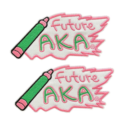 2pcs Alpha Kappa Alpha Sorority Embroidered Iron on Patches for Clothing