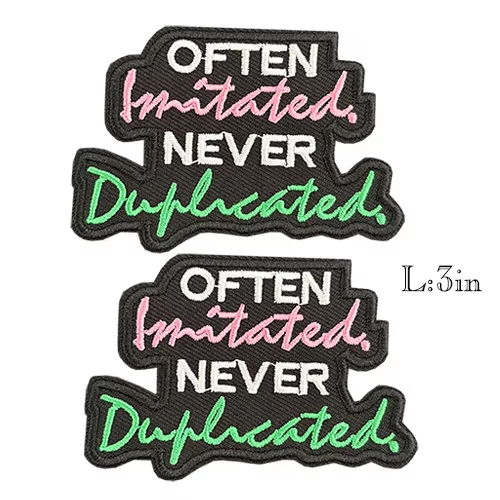 2pcs Alpha Kappa Alpha Sorority Embroidered Iron on Patches for Clothing