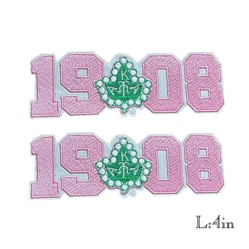 2pcs Alpha Kappa Alpha Sorority Embroidered Iron on Patches for Clothing