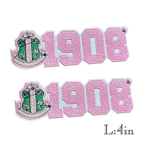2pcs Alpha Kappa Alpha Sorority Embroidered Iron on Patches for Clothing