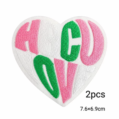 2pcs Alpha Kappa Alpha Sorority Embroidered Iron on Patches for Clothing