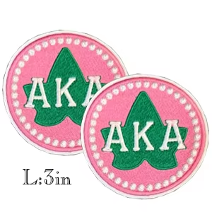 2pcs Alpha Kappa Alpha Sorority Embroidered Iron on Patches for Clothing
