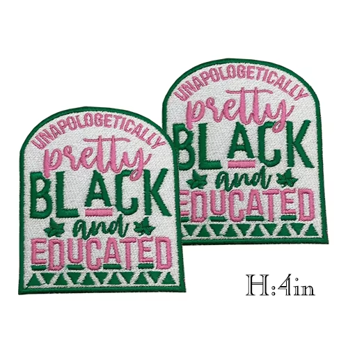 2pcs Alpha Kappa Alpha Sorority Embroidered Iron on Patches for Clothing