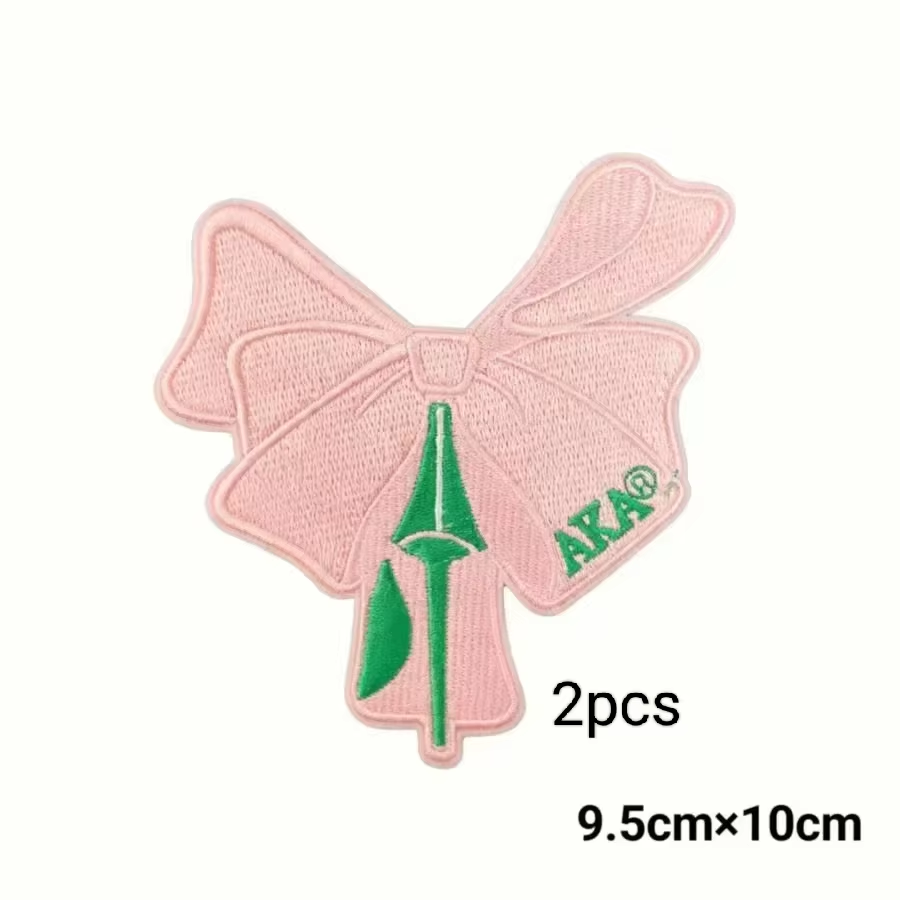 2pcs Alpha Kappa Alpha Sorority Embroidered Iron on Patches for Clothing