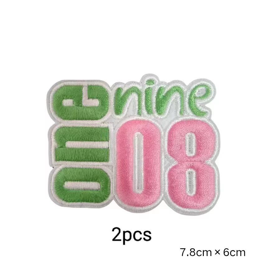 2pcs Alpha Kappa Alpha Sorority Embroidered Iron on Patches for Clothing