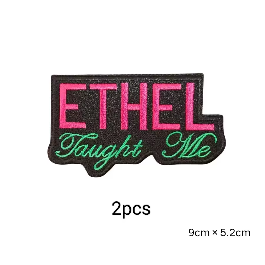 2pcs Alpha Kappa Alpha Sorority Embroidered Iron on Patches for Clothing