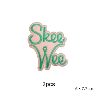 2pcs Alpha Kappa Alpha Sorority Embroidered Iron on Patches for Clothing