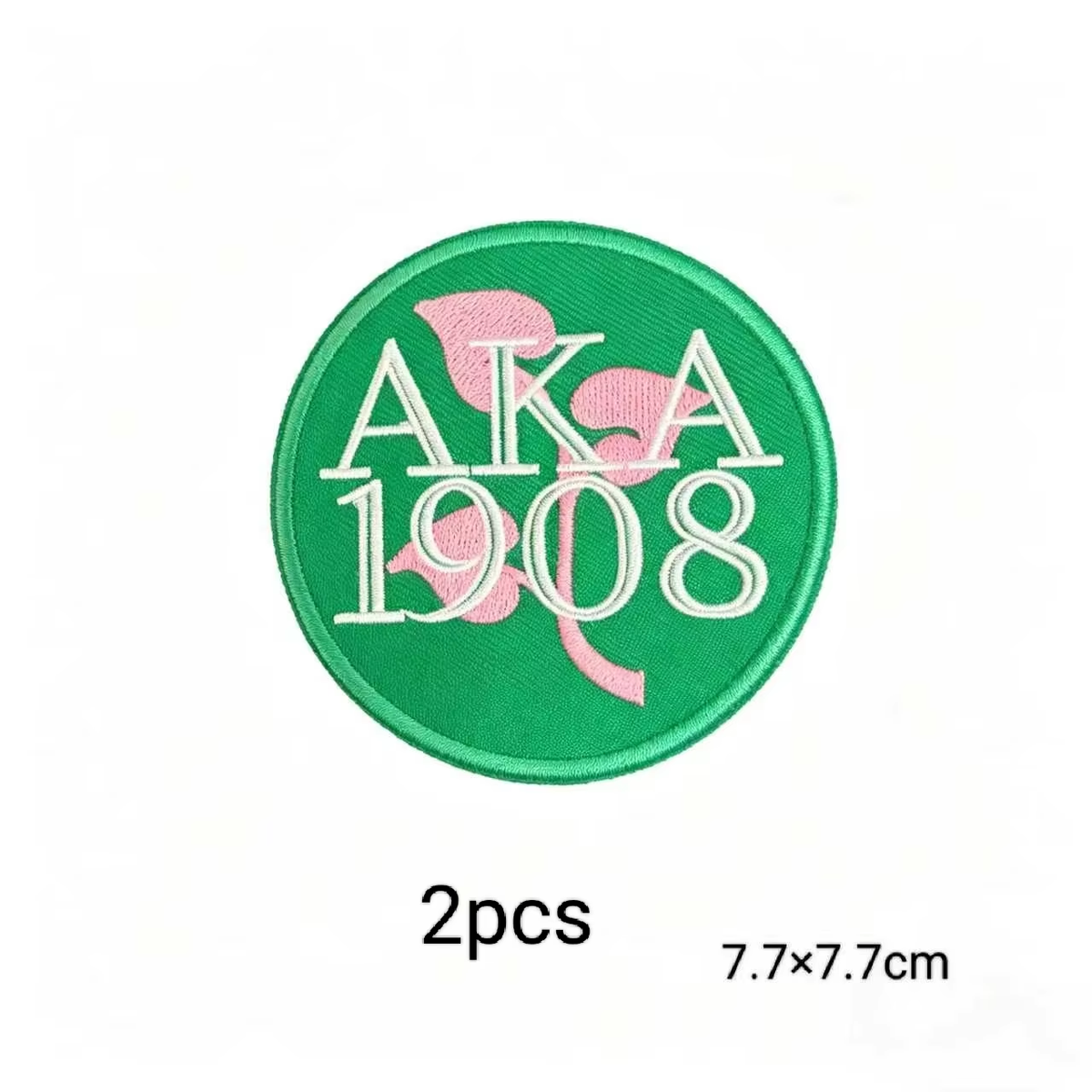 2pcs Alpha Kappa Alpha Sorority Embroidered Iron on Patches for Clothing