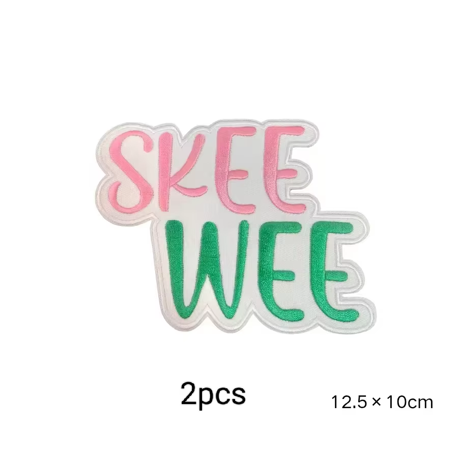 2pcs Alpha Kappa Alpha Sorority Embroidered Iron on Patches for Clothing