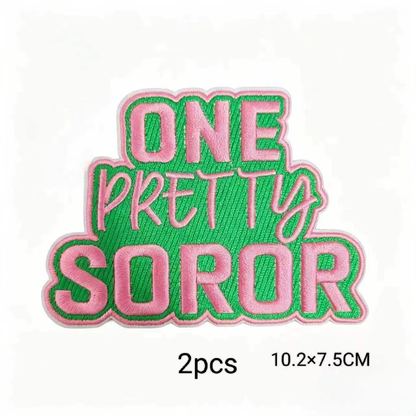 2pcs Alpha Kappa Alpha Sorority Embroidered Iron on Patches for Clothing