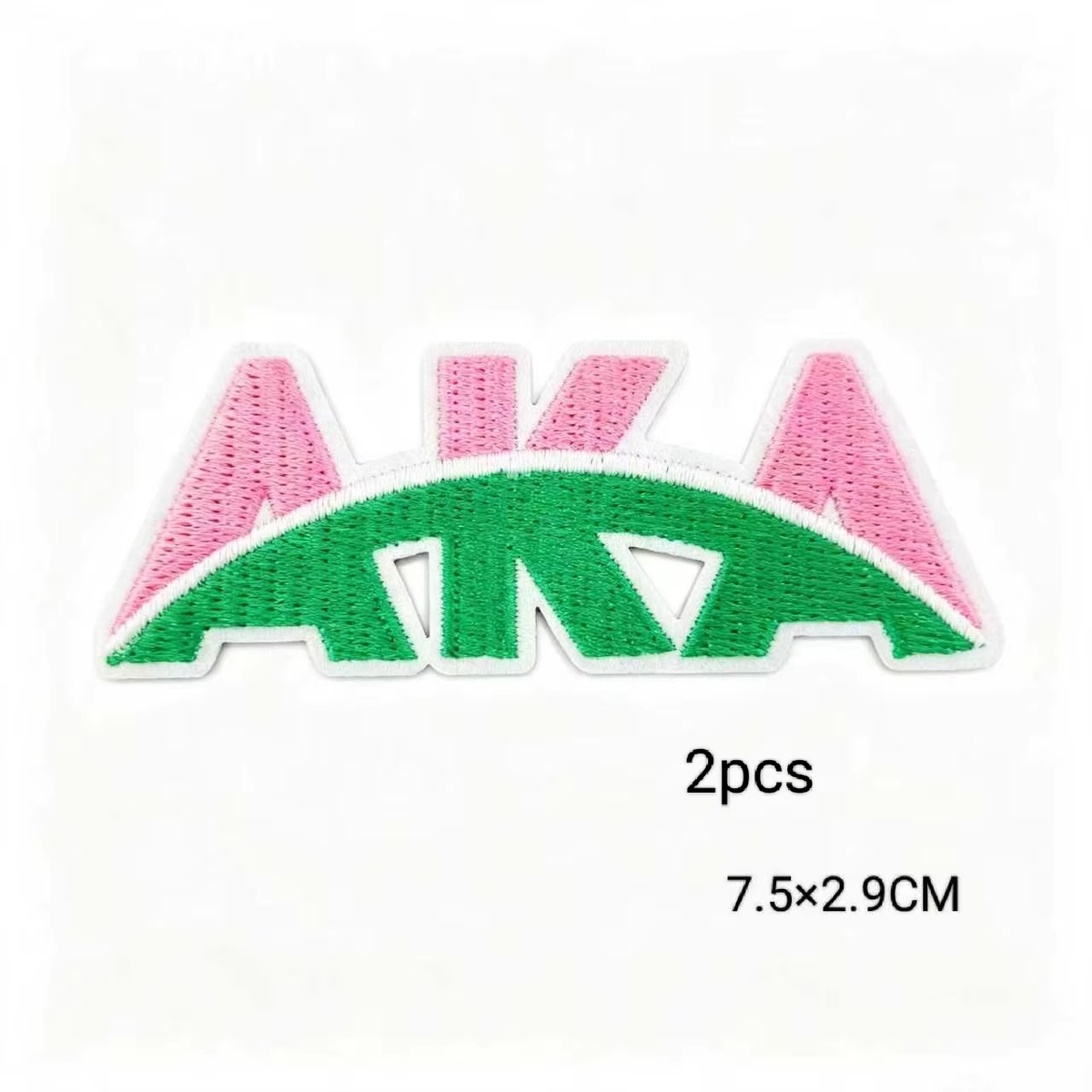 2pcs Alpha Kappa Alpha Sorority Embroidered Iron on Patches for Clothing