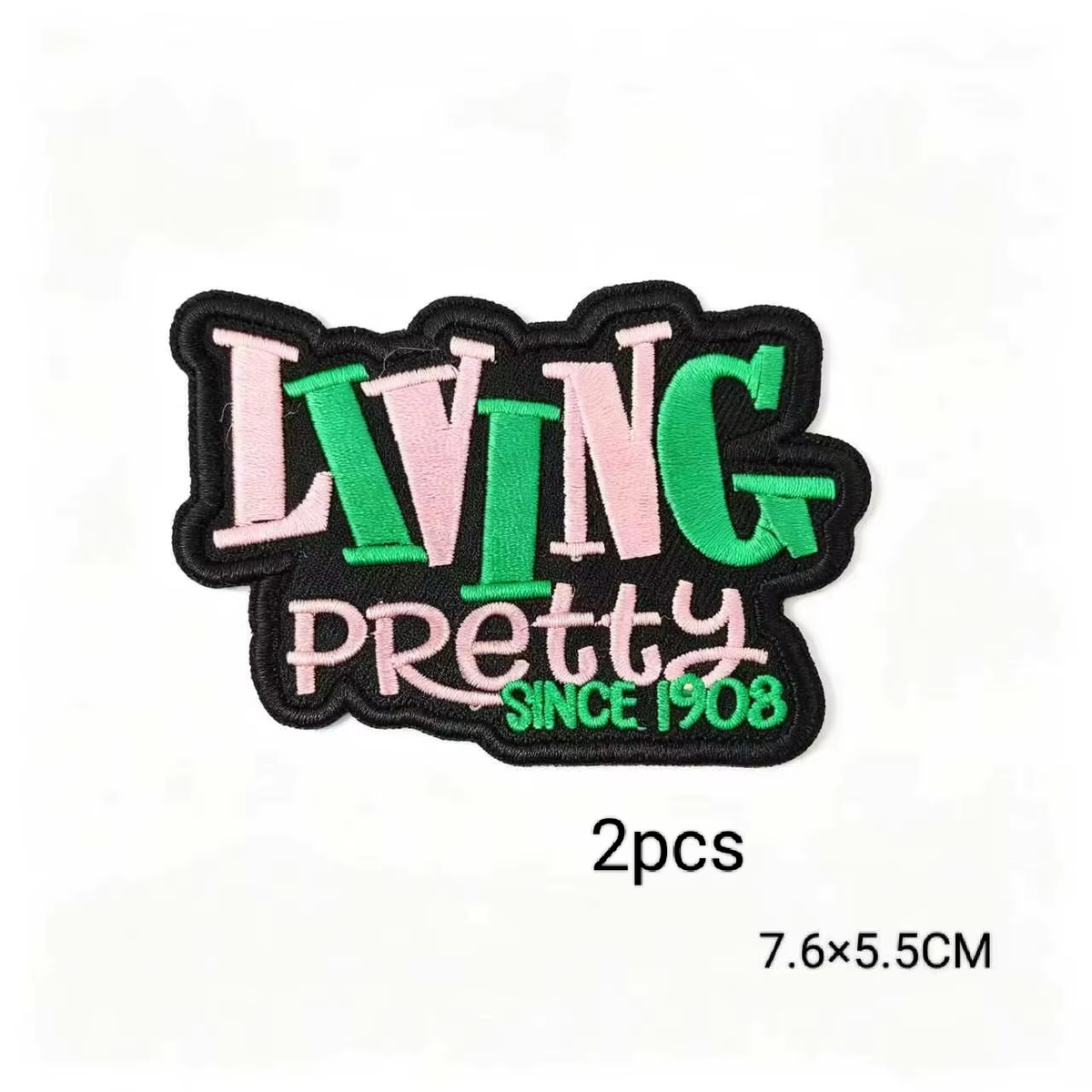 2pcs Alpha Kappa Alpha Sorority Embroidered Iron on Patches for Clothing