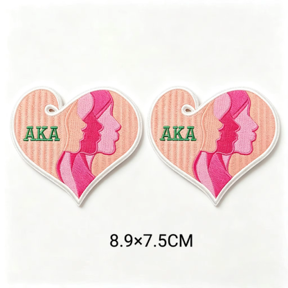 2pcs Alpha Kappa Alpha Sorority Embroidered Iron on Patches for Clothing