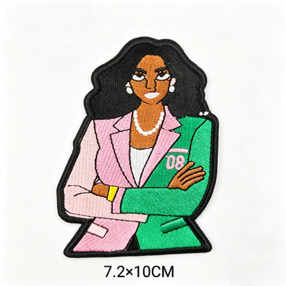 2pcs Alpha Kappa Alpha Sorority Embroidered Iron on Patches for Clothing