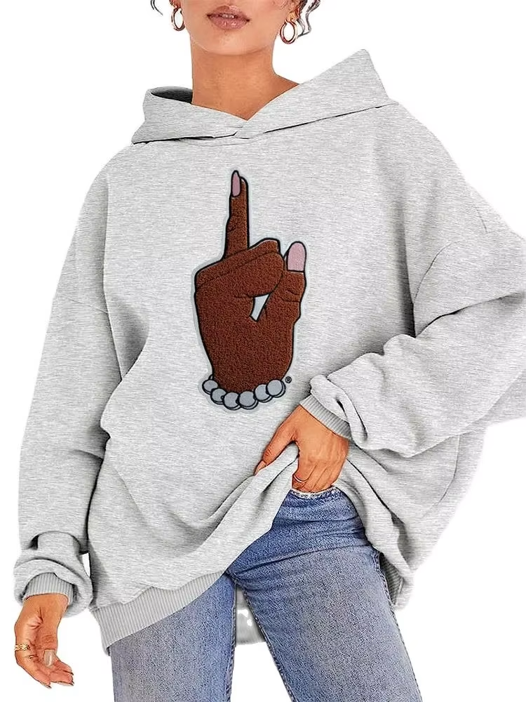 AKA Pinky Hand Sign Finger With Pearls Wholesale Chenille Patches
