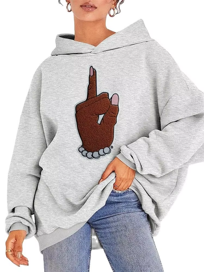 AKA Pinky Hand Sign Finger With Pearls Wholesale Chenille Patches