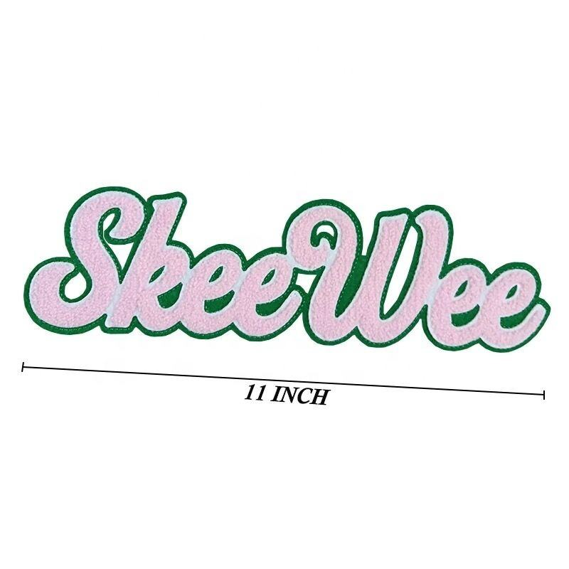 11 Inch SkeeWee Iron on Chenille Patch for Pretty Girl Sorority