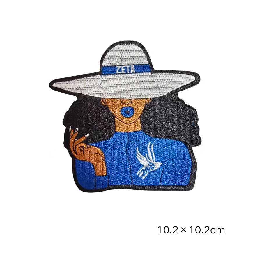 6 Styles Zeta Phi Beta Embroidered Patches Royal Blue Sorority