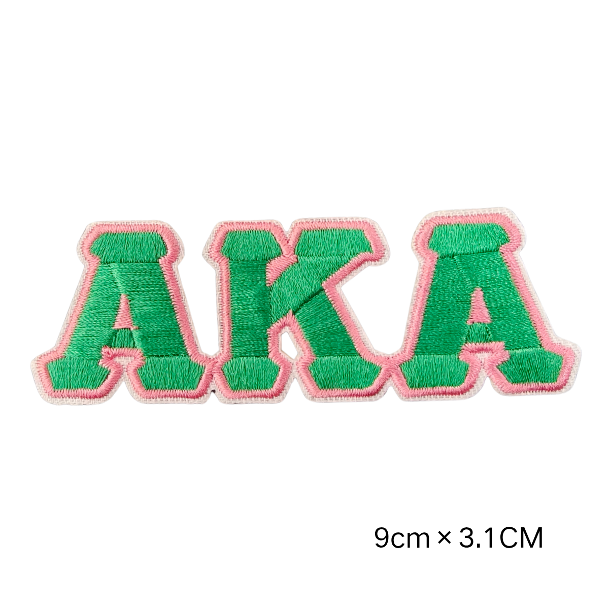 Pink & Green AKA Sorority Letter Iron-on Embroidery Patches