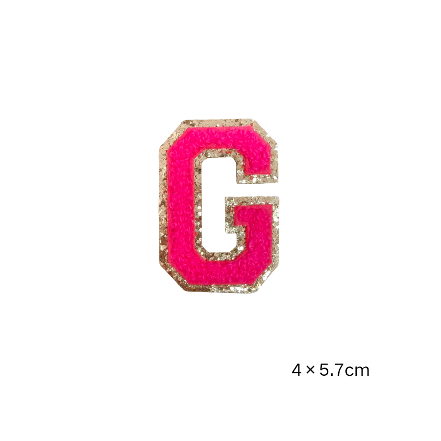 Custom Chenille Letter Patches with Glitter Border