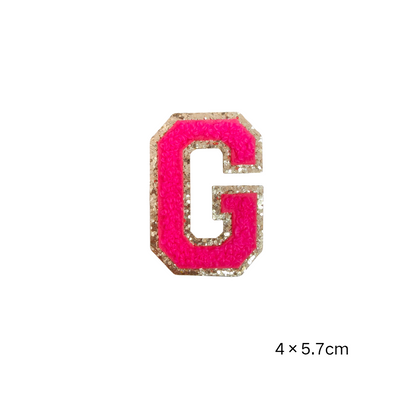 Custom Chenille Letter Patches with Glitter Border
