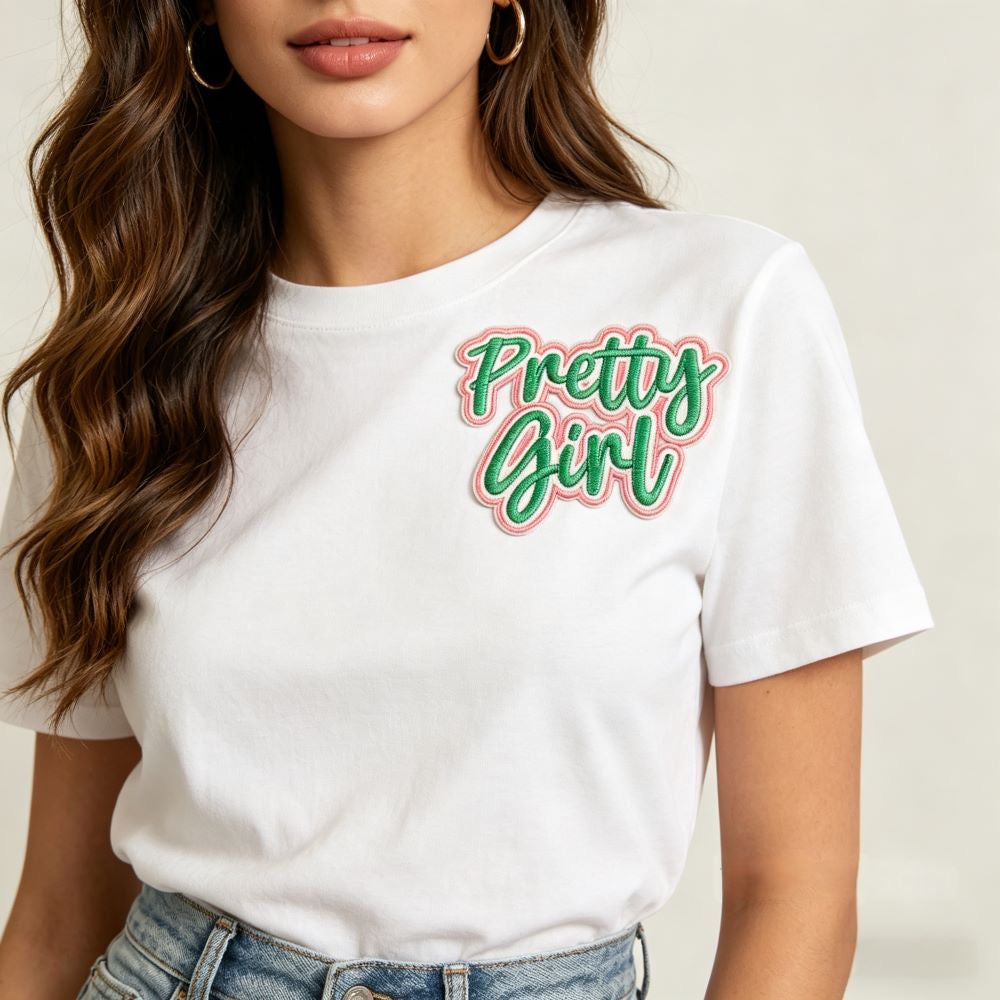 AKA Sorority Pink Green Embroidered Patches