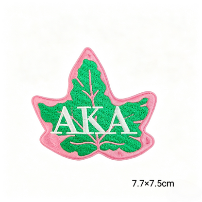 AKA Pink Green Sorority Embroidered Patches