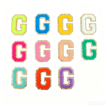 Custom Chenille Letter Patches with Glitter Border