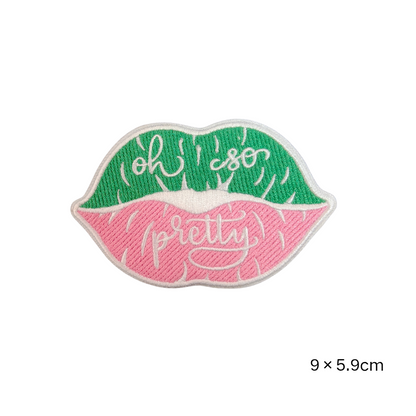 AKA Sorority Pink Green Embroidered Patches