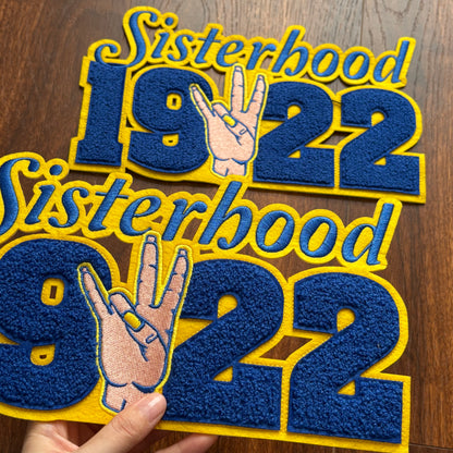 11'' Chenille SGRho 1922 Sisterhood Patch for Jacket