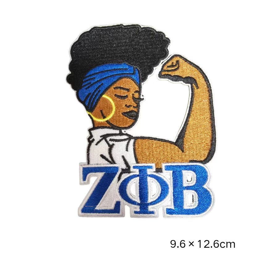 6 Styles Zeta Phi Beta Embroidered Patches Royal Blue Sorority