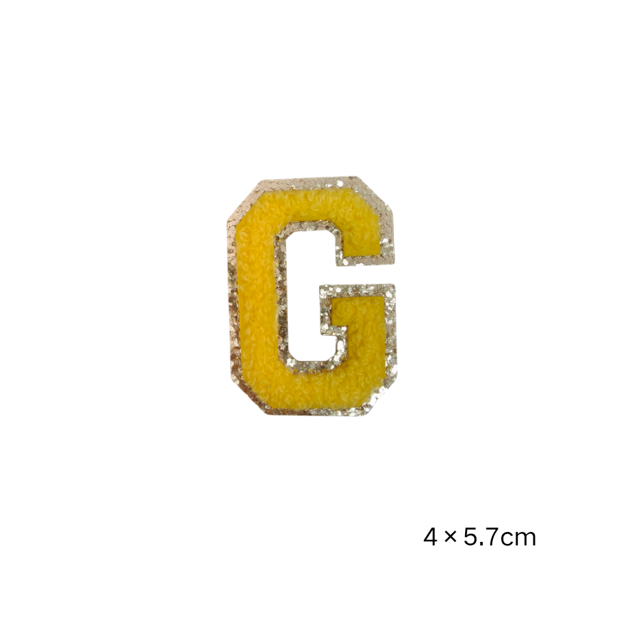 Custom Chenille Letter Patches with Glitter Border