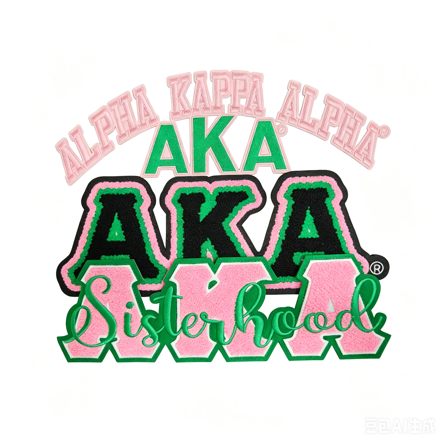 Multi style iron on AKA embroidery patches