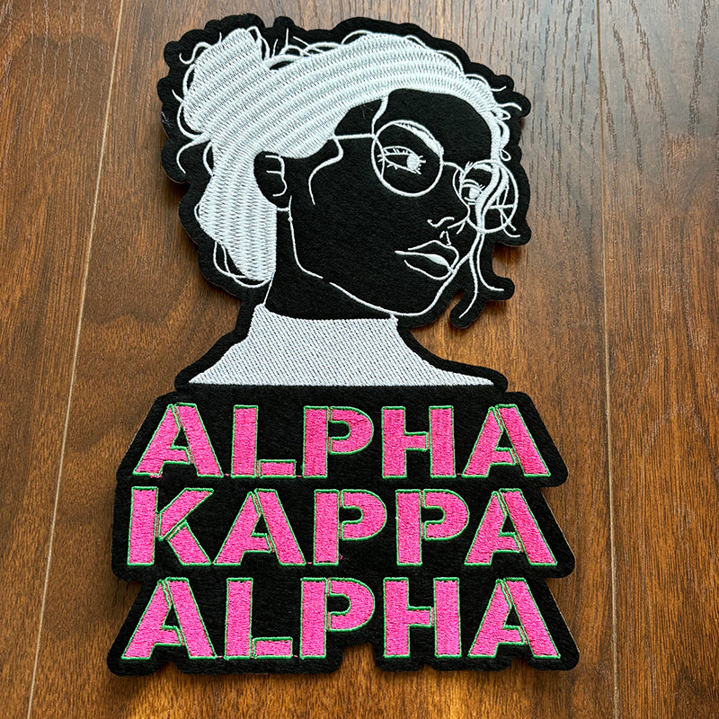 Felt Embroidered AKA Glasses Lady Iron on Patch for Clothing