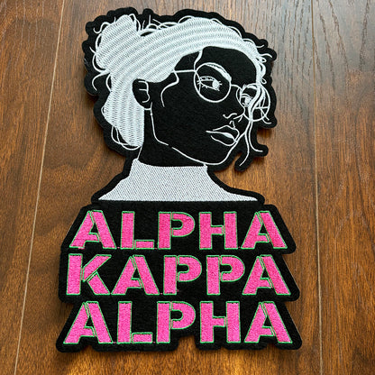Felt Embroidered AKA Glasses Lady Iron on Patch for Clothing