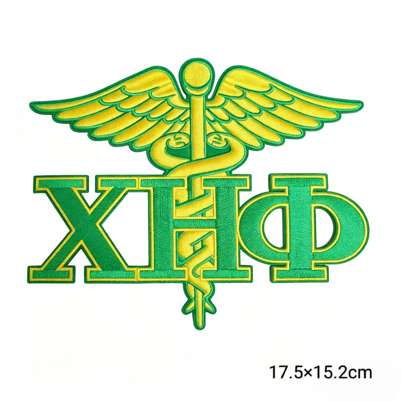 Chi Eta Phi ΧΗΦ 1932 Sorority Embroidery Patches Green Yellow Greek Letter Iron On Jacket Hat Clothing DIY Decoration