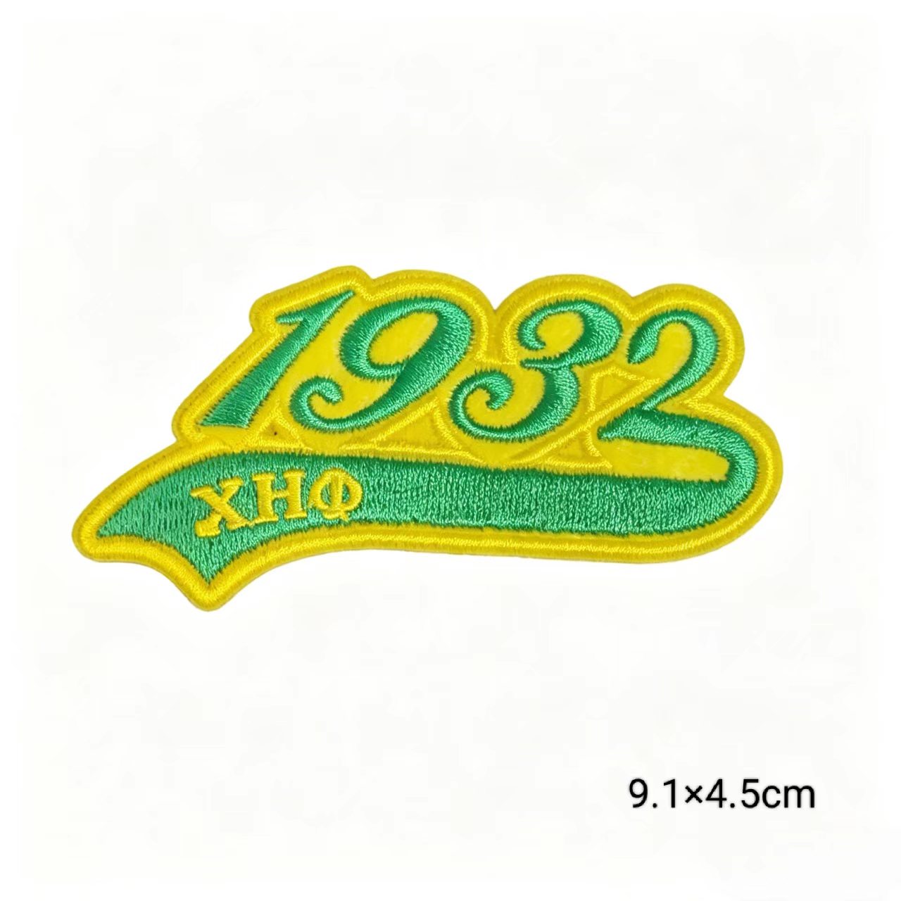 Chi Eta Phi ΧΗΦ 1932 Sorority Embroidery Patches Green Yellow Greek Letter Iron On Jacket Hat Clothing DIY Decoration
