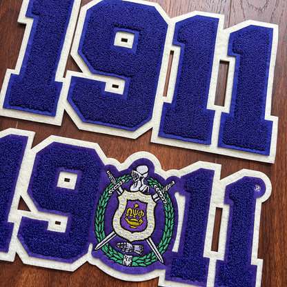 1911 with Shield Omega Psi Phi Chenille Iron-On Patch