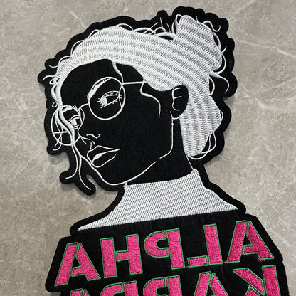 Felt Embroidered AKA Glasses Lady Iron on Patch for Clothing
